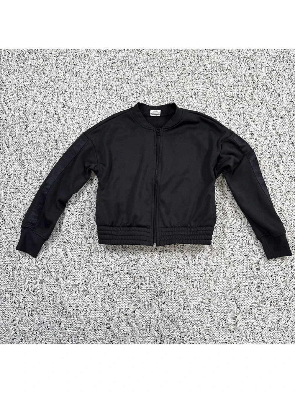 Avia Boys Performance Studio Jacket Size M 7-8 Black Full Zip Long Sleeve Athlet